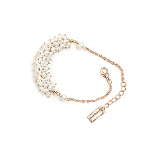 Bracelet perles blanches mariage et soirées chic - 5
