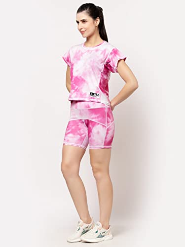 Image of Tie-Dye Crop Top and High Waist Short (Co-Ord Set) for Women Workout