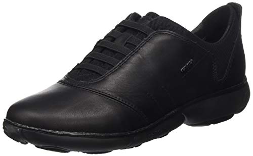 Geox Femme D Nebula C Sneakers, Black, 42 EU