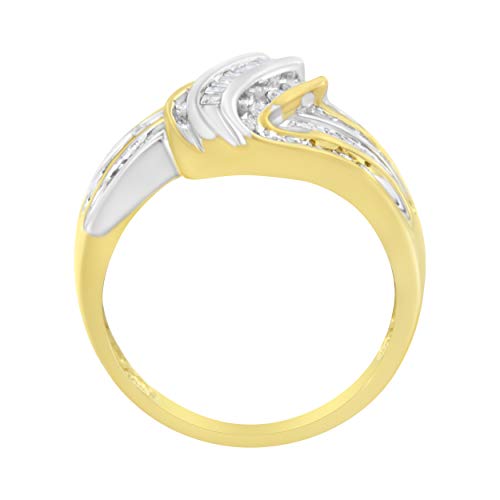 10K Yellow and White Gold 1/2 ct TDW Diamond Bypass Ring (I-J,I2-I3)