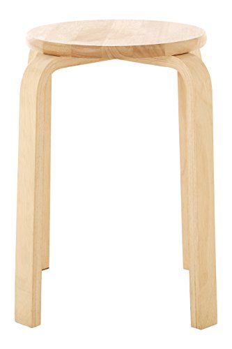 Premier Housewares Rubberwood Round Stool, 44 x 37 x 37 cm