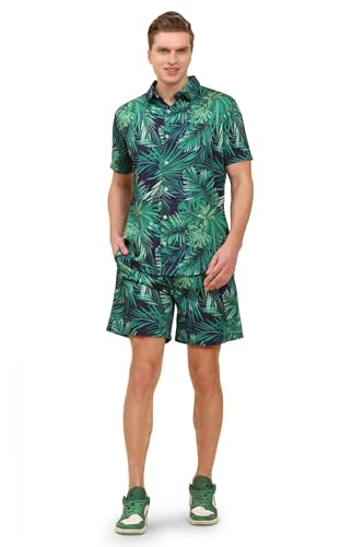 Image of Mens Printed Casual Shirts and Shorts Set Button Down Co-ord Set