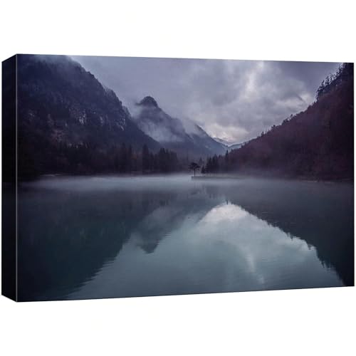 Reflets brumeux sur les montagnes tableau déco pour habiller un mur vide
