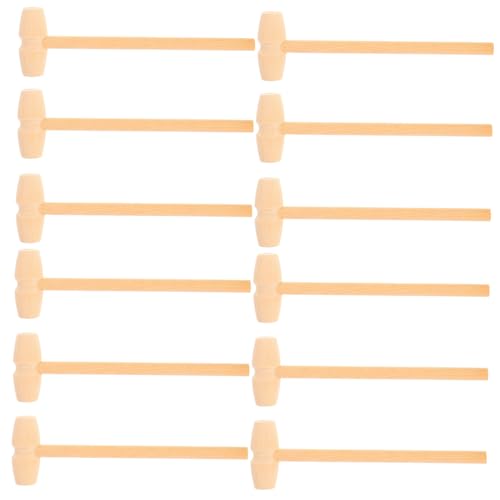 BESPORTBLE 12Pcs Mini Wood Mallet for Funny Hammer for Boys Enhance Coordination Dexterity Safe Pounding Fun for Birthdays