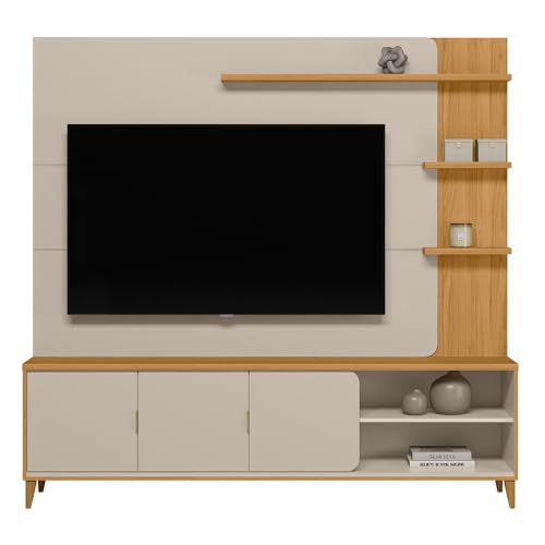 Estante Home para TV até 70 Polegadas 3 Portas com Pés de Madeira Tauri Linea Brasil