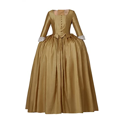 MyheroCos Women's Hamilton Elizabeth Schuyler Dress Gown Musical Hamilton Cosplay Costume Apricot-XS