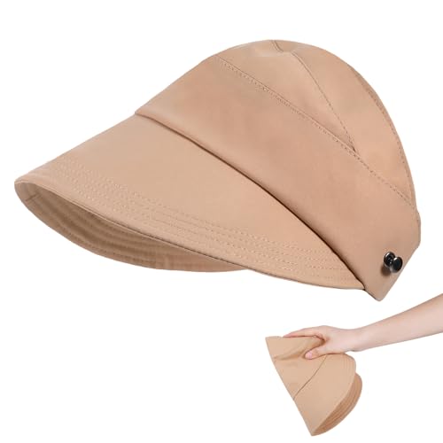 Jeqqinuz UV Schutz Hut Damen, Sonnenhut Damen UV Schutz 50, Sommerhut Hollow Top Faltbar Atmungsaktiv Breiter Krempe, Hüte mit Verstellbarer Passform für Den Alltag Wandern Visor Cap Outdoor(Khaki) Jeqqinuz UV Schutz Hut Damen, Sonnenhut Damen UV Schutz 50, Sommerhut Hollow Top Faltbar Atmungsaktiv Breiter Krempe, Hüte mit Verstellbarer Passform für Den Alltag Wandern Visor Cap Outdoor(Khaki)