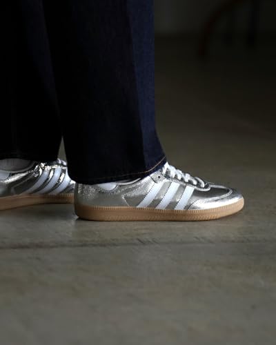 Image of adidas Samba OG Women's Shoes, Silver Metallic /Footwear White /Core White, Size 9.5