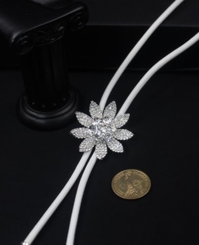 Image of PEARLY JUN Bolo Tie for Men Women Rhinestone Bling Western Cowboy Brown Leather Country Style String Wear Shirt Vest
