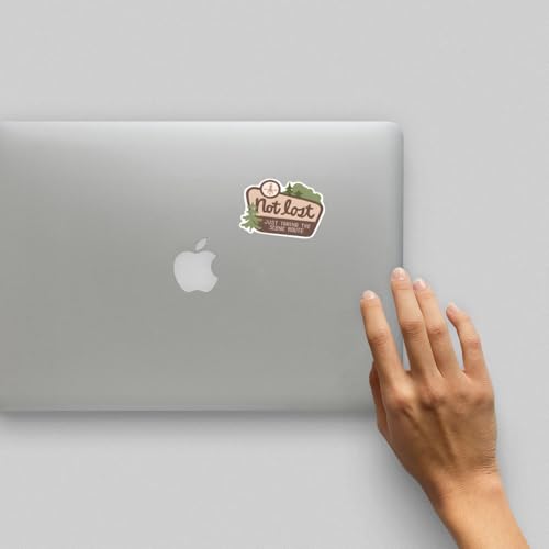 Image of inch inchNot Lost, Just Taking The Scenic Route inch inch 3 in. Sticker for Laptop Wall Car Window Bumper Guitar Refrigerator Car Body Folders Vehicle Tailgates, White