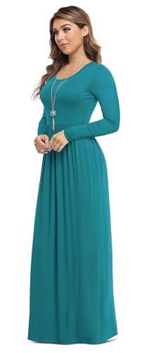 Image of VIISHOW Women's Long Sleeve Loose Plain Maxi Dresses Casual Long Dresses with Pockets