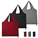 Produktbild UEPOA Einkaufsbeutel Faltbar, 3 Stück Einkaufstasche Wiederverwendbare Shopping Bag 46 * 41cm Einkaufsbeutel Leicht Tasche Wasserdicht Foldable Bag für Einkauf Reise Ausflug (Schwarz/Grau/Burgund)