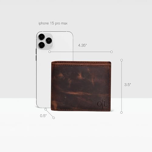 Image of Oak Leathers Leather Wallet for Men - RFID Bifold Wallets with 9 Credit Cards 1 ID Window Slim Minimalist Front Pocket Gift For Men