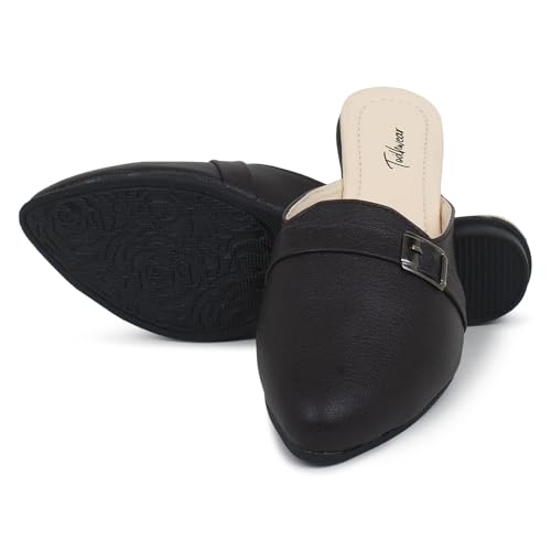 Image of Todhwear Flats Slip On Backless Loafers Womens Slides Shoes Office Mules | Casual Flats Slides Mules for All Day Comfort | Flat Fashion Sandals |