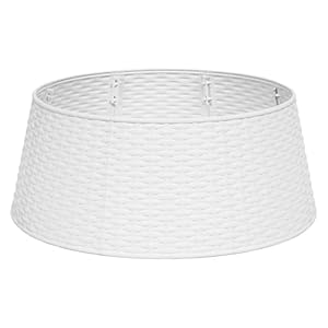 Christmas Tree Collar, 28.4" D Round Christmas Tree Base Cover, Plastic Rattan Tree Collar, Christmas Tree Ring for Artificial Trees, Christmas Tree Skirt for Christmas Decorations (White) Christmas Tree Collar 284 D Round Christmas Tree Base Cover Plastic Rattan Tree Collar Christmas Tree Ring for Artificial Trees Christmas Tree Skirt for Christmas Decorations White