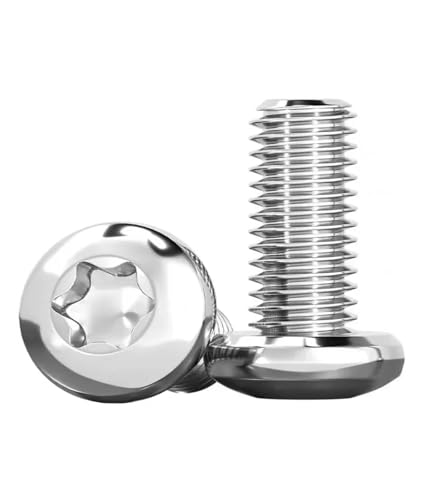 Six Lobe 304 Stainless Steel Pan Head Torx Machine Security Screw Round Anti-theft(45mm,M10 (2Pcs))