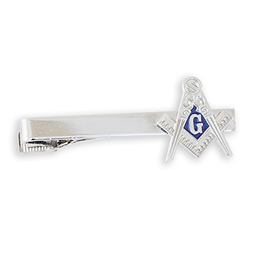 Forge Masonic Compass Enamel Silver Tie Bar