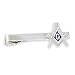 Forge Masonic Compass Enamel Cufflink + Lapel Pin + Tie Bar (Silver Tie Bar)