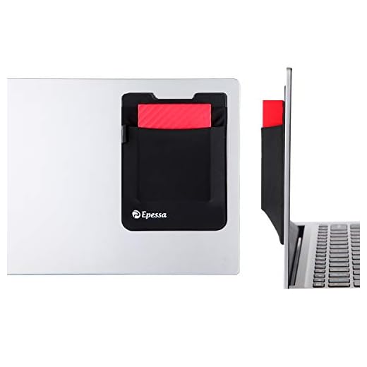 Bolsa para mouse Epessa, organizador de notebook adesivo, bolso de armazenamento portátil para disco rígido externo, canetas Stylus, mouse sem fio, cabos, fones de ouvido |Compatível com MacBook e iPad