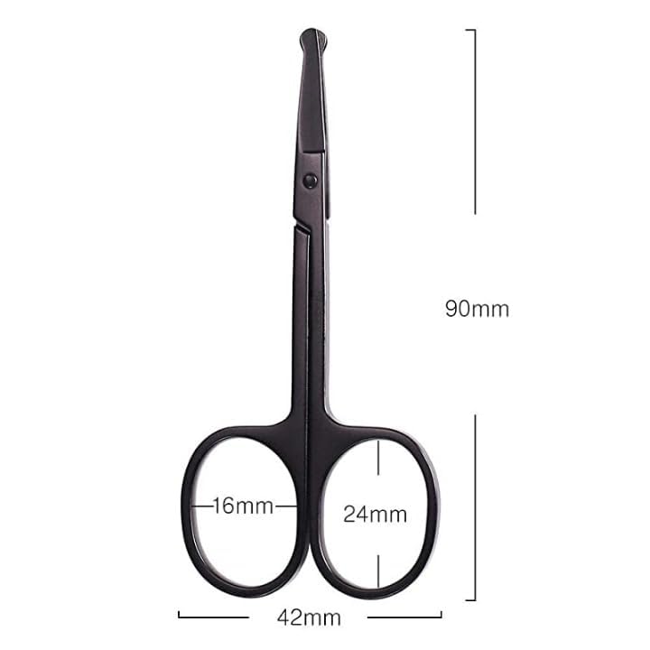 SWASCO Nose Hair and Eyebrows Hair Cutting Curved Grooming Scissor | Precision Curved Blade Scissor for Beard, Mustache & Facial Hair| Blunt Round Tip Safely Non-Rusting Nasal Scissors | Silver 2