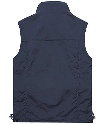 Gihuo Men's Lightweight Quick Dry Outdoor Multi Pockets Fishing Vest (X-Large, Style3-Navy) #TOP2