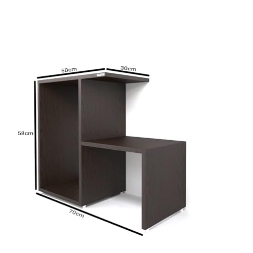 Image of ESTANTERIA Coffee Table for Living Room Wooden Engineering Wood Center Tea Table Strong & Durable Space Saving Furniture with Storage for Bedroom Modern Design Furniture Home Decor (Defaite)