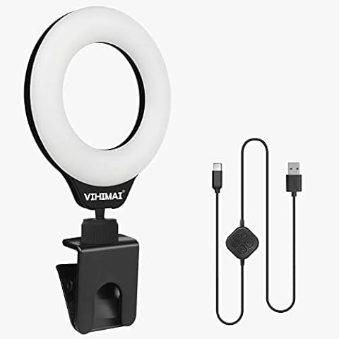 Video Conference Lighting Kit LED Ring Light with Clip for Laptop & Phone Multiple Modes & Brightness for Monitor Lighting Live Streaming Remote Work Learning Meeting Selfie Light Cover