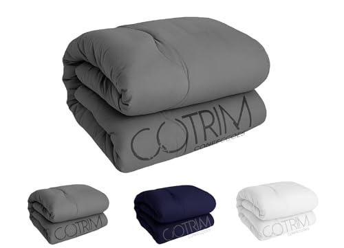 Edredom CASAL Algodao 400 FIOS Avulso Dupla face HOTEL POUSADA (CINZA, CASAL/QUEEN)