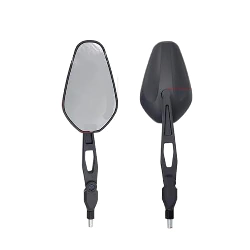 Espejo retrovisor universal para motocicleta ovalado plegable negro de 10mm