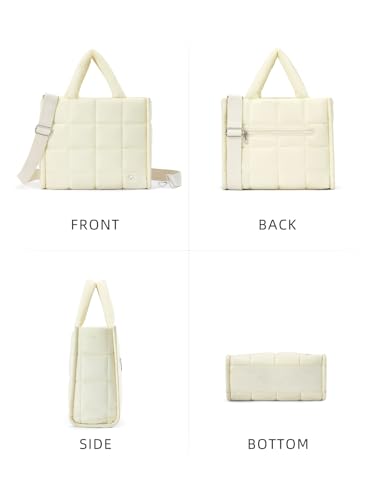 Image of WESTBRONCO Puffer Crossbody Bags for Women Quilted Tote Bag Puffy Weekender Overnight Bag Nylon Shoulder Handbag