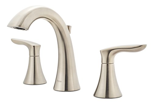 Pfister Weller Widespread Bathroom Sink Faucet 3 Hole Double Handle Brushed Nickel Vanity Faucet with Pop-Up Drain Assembly WaterSense Certified Leak-Free LG49WR0K by Pfister - Used condition - US$96.55