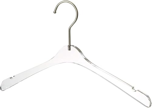 Miniatura 1 de YBM Home Perchas acrílicas transparentes de calidad hechas de acrílico transparente para un aspecto y sensación de lujo para el armario del armario,