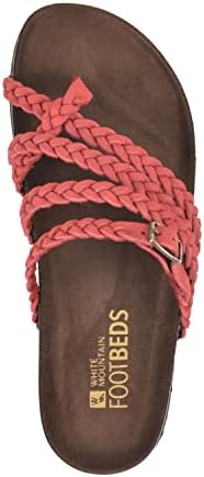 WHITE MOUNTAIN Women's Hammock Footbed Sandal, Red/Nubuck, 10 M | Image 5