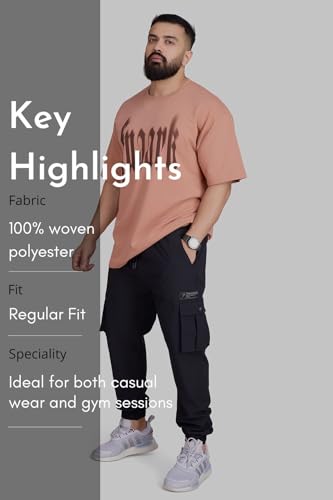 Image of FUAARK Script Regular Fit Sports and Gym Mens Cargo Joggers