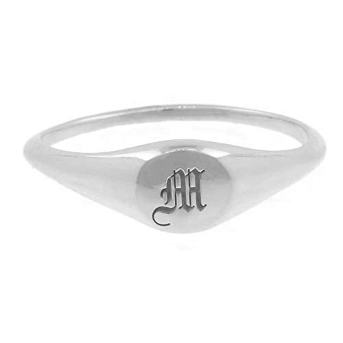 Personalized Sterling Silver 925 Old English Initial Ring Custom Letter Rings