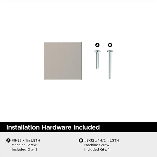Image of Amerock 25 Pack 1-1 /16 inch Square Pedestal Satin Nickel Cabinet Knob | Durable Zinc drawer knob and cabinet hardware, ideal for kitchen cabinets, bathroom vanities, dressers, and furniture