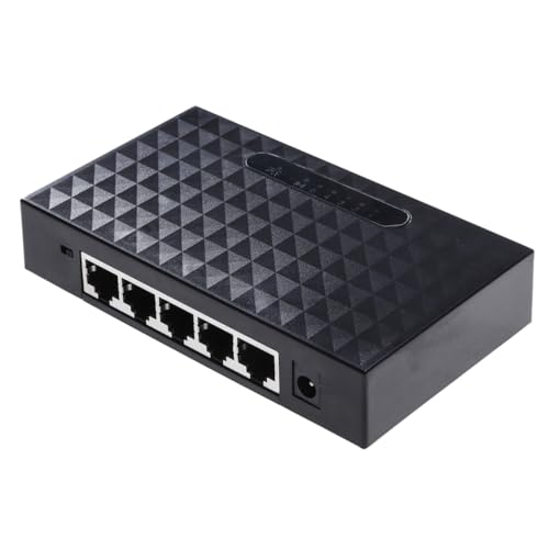 KICHOUSE Port Gigabit Splitter Adapter Network Hub for Desktop Intelligent Recognition Compatible with Devices US Plug