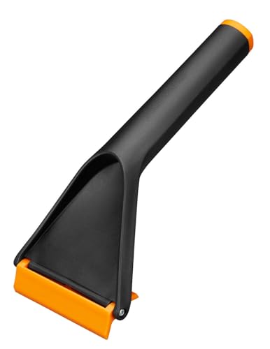 Fiskars Auto Ice Scraper, Usable on both sides, Length: 21.5 cm, Plastic, Black/Orange, Solid, 1019354