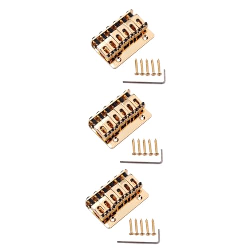Abaodam 3sets Electric Guitar Chrome Bridge Bass Bridge Vintage Style 5 Screws 6string*3
