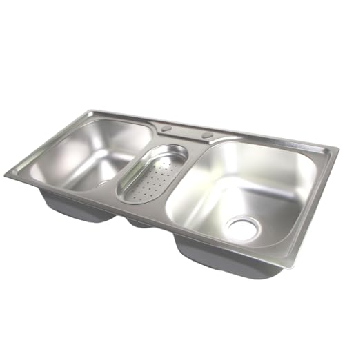Kit Cuba Gourmet Tripla Inox 201 Bancada Cozinha Embutir ou Sobrepor + Torneira Monocomando Quente F