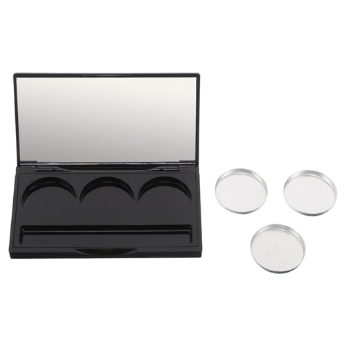 Cabilock Paleta de Sombras de Ojos Vacía Magnética Rectangular Negra Mate con Compartimentos y Soporte para Brochas Caja Portátil para Almacenamiento Versátil de Maquillaje y Viaje