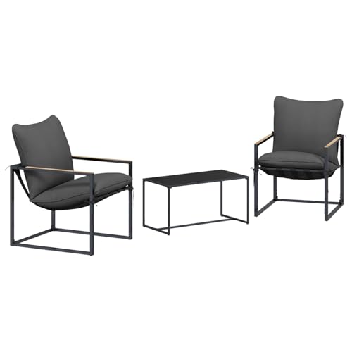 Set de terraza de acero negro para balcones pequeños 2
