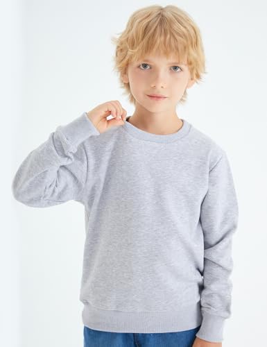 Image of Spring&Gege Youth Basic Sport Crewneck Pullover Sweatshirts for Children(3-12 Years)