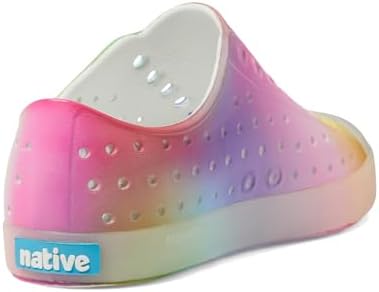Native Shoes Unisex-Kids Jefferson Print Sneakers, Shell White/Translucent/Rainbow Blur, 3 Little Kid - 5