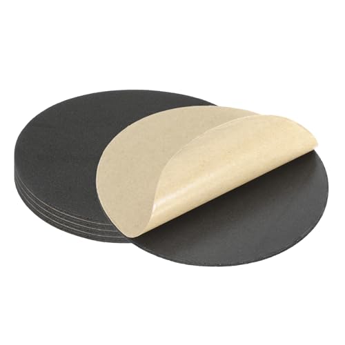 PATIKIL 5pcs Hoja Redonda Adhesiva, Almohadillas de Espuma EVA Base de Lámpara Suave Antideslizante Antiarañazo para Lámpara de Pie Mubles Silla DIY Manualidad, Negro, 100x2mm（Diá*Grosor）