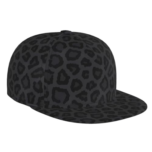 QFXUYNG Black Leopard Print Baseball Cap for Men Women, Adjustable Snapback Hat, Casual Fashions Street Style Hats