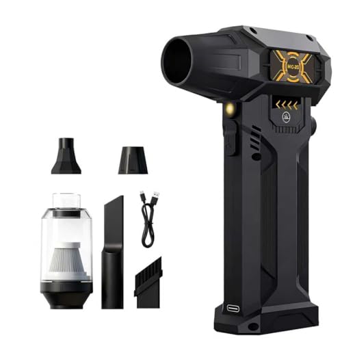 Electric Air Duster, 380000RPM High-Speed Compressed Air Blower, Replace Disposable Air Cans, Adjustable Speed for Key Board/PC/Car/Home/Outdoor, LED Light, Reusable（DC-5V）