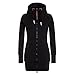 Dasongff Sweats Zippés Femme avec Capuche Long Sweatshirt Femmes Col Roulé à Manches Longues Hoodies One Piece Longue Col Montant Cardigan Veste Casual Tops Coupe Vent Robe Sweat