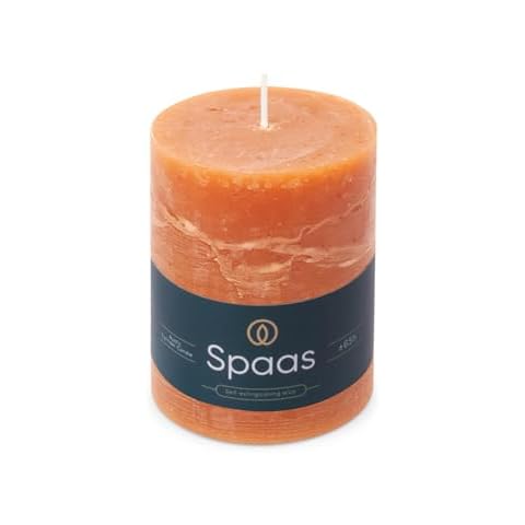 Spaas Rustic Orange Pillar Candle 80/110 mm Cover