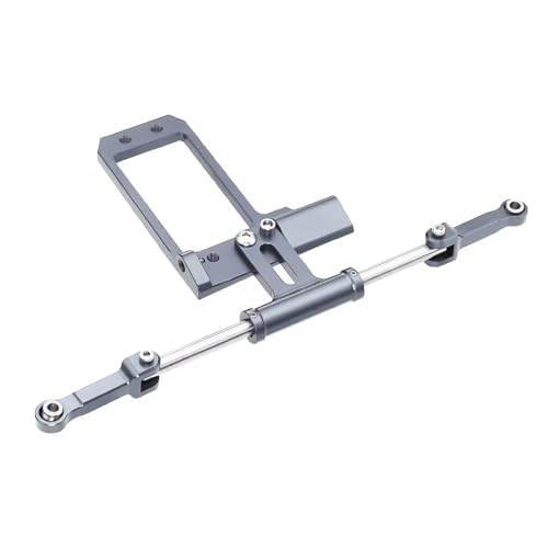 RC Car Accessories for Vanquish for Phoenix VS4-10 F10 1/10 Aluminium Servo Mount Scale Hydraulic Steering Link RC Crawler Portal Axle DIY Upgrade(Gray)